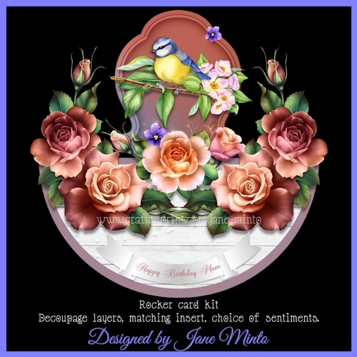 AUTUMN ROSES rocker card