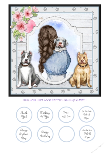 LOVE MY PITBULL quick card