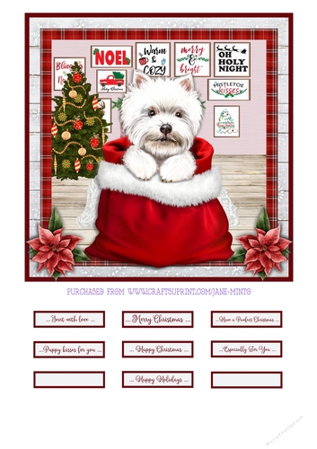 CHRISTMAS WESTIE quick card