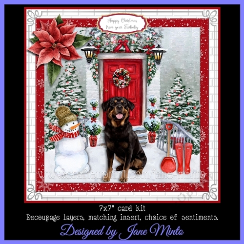 CHRISTMAS DOOR -  ROTTWEILER
