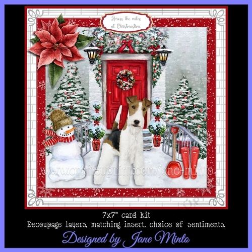 CHRISTMAS DOOR DOGS - AIREDALE TERRIER 