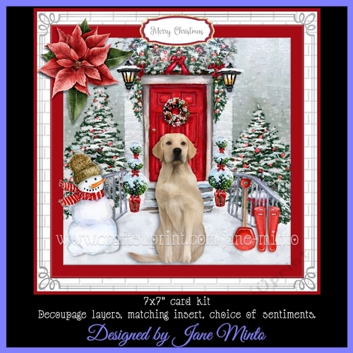 CHRISTMAS DOOR DOGS - LABRADOR