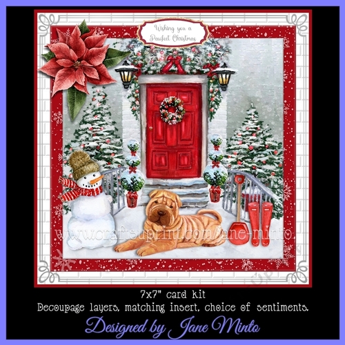 CHRISTMAS DOOR DOGS - SHAR PEI