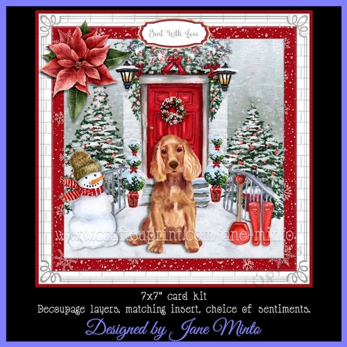 CHRISTMAS DOOR DOGS - SPANIEL