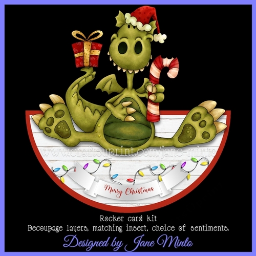 CHRISTMAS DRAGON rocker card
