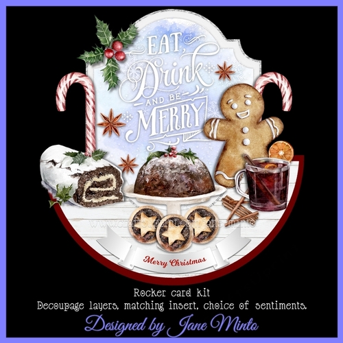 EAT, DRINK & BE MERRY rocker card