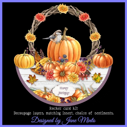 HARVEST TIME WITH BIRD rocker card