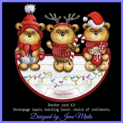 CHRISTMAS BEARS rocker card