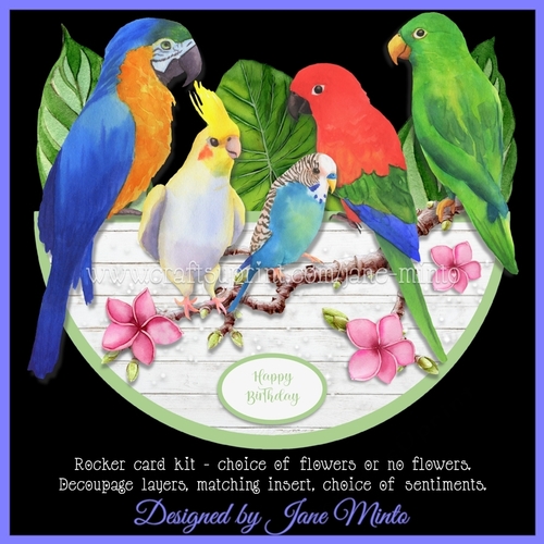 TROPICAL BIRDS rocker card