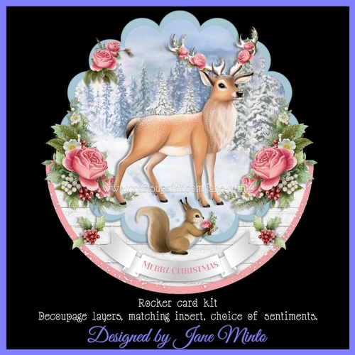 ROSEY DEER rocker card