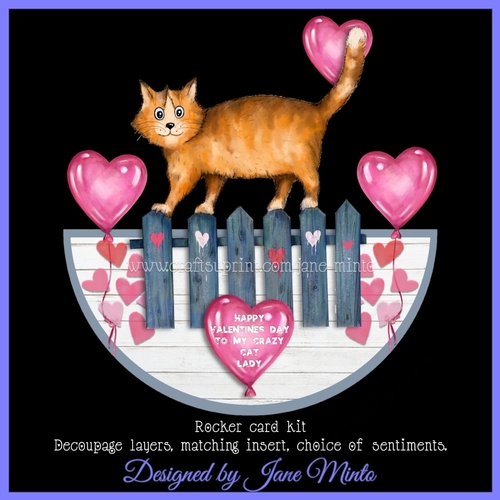 LOVEHEARTS CAT rocker card
