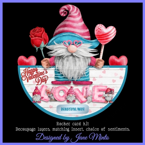 VALENTINE GNOMES rocker card