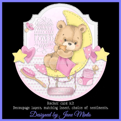 LITTLE STAR rocker card - girl