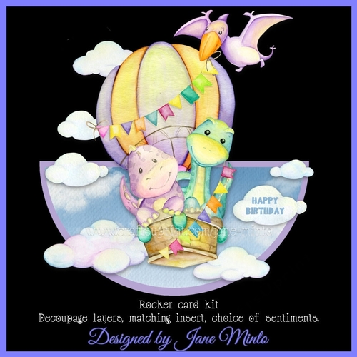 FLYING DINOSAURS rocker card