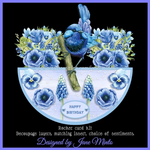 BLUE BIRD rocker card