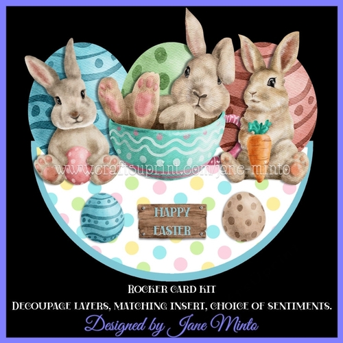 EASTER BUNNIES rocker card