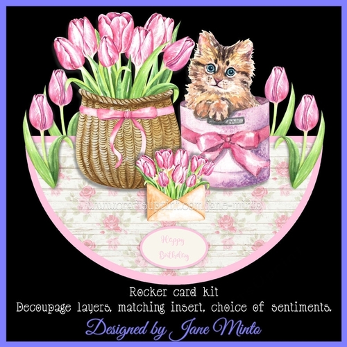 KITTEN FLOWERS rocker card