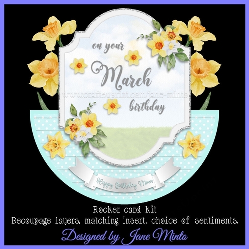 MARCH BIRTHDAY rocker card