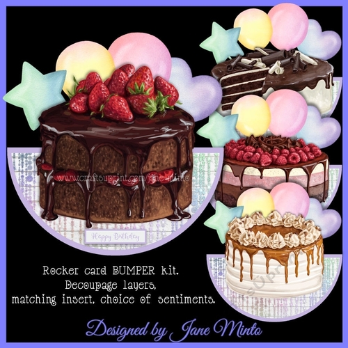 BIRTHDAY CAKES rocker cards bumper kit