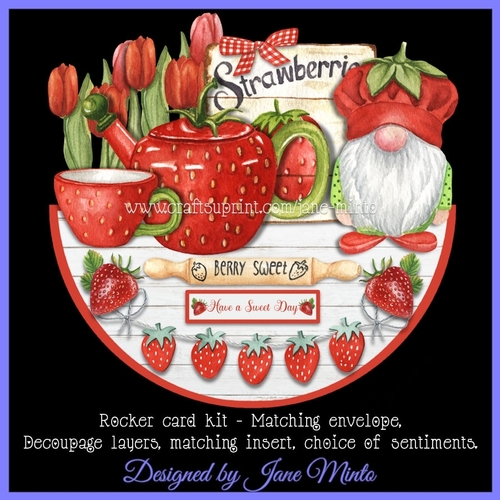 STRAWBERRY TEA TIME rocker card