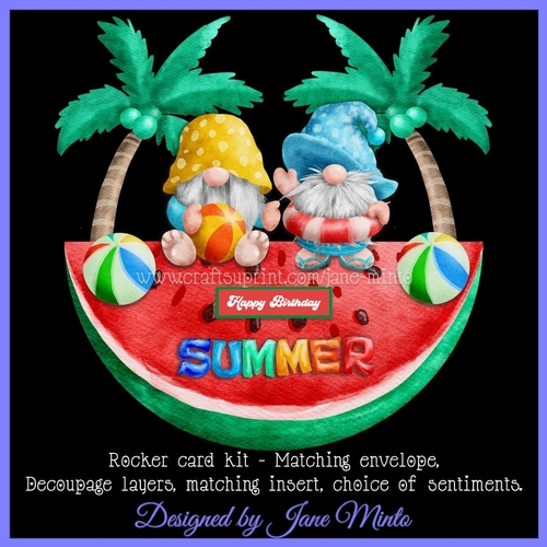 SUMMER GNOMES rocker card