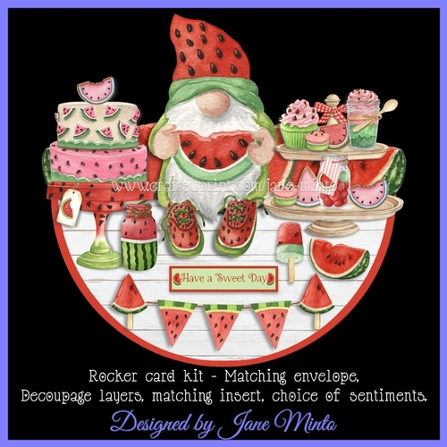 WATERMELON PARTY TIME rocker card