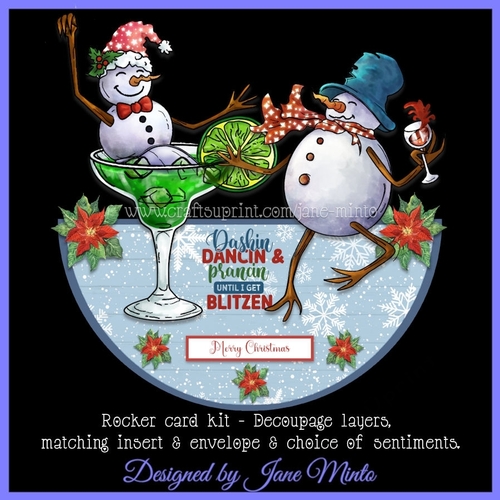BLITZEN SNOWMEN rocker card
