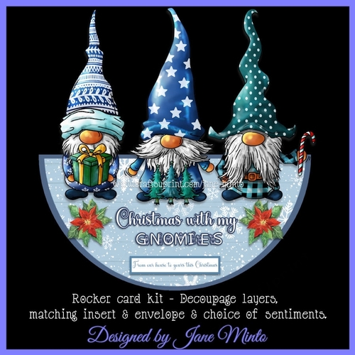 CHRISTMAS GNOMIES blue - rocker card