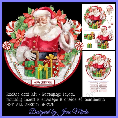 JOLLY SANTA rocker card