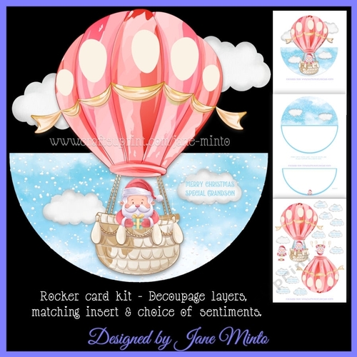 FLYING SANTA rocker card