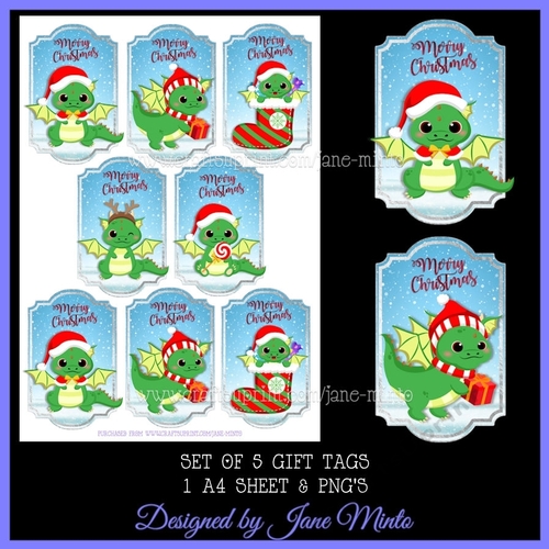 GIFT TAGS - CHRISTMAS DRAGONS