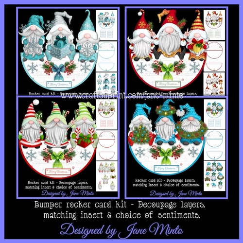CHRISTMAS GNOMES - ROCKER CARD BUMPER KIT