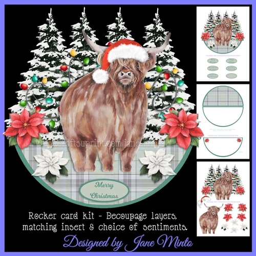HIGHLAND CHRISTMAS rocker card