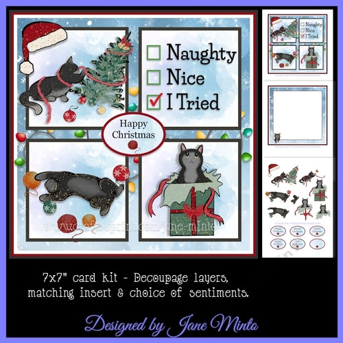 NAUGHTY CHRISTMAS CAT - BLACK