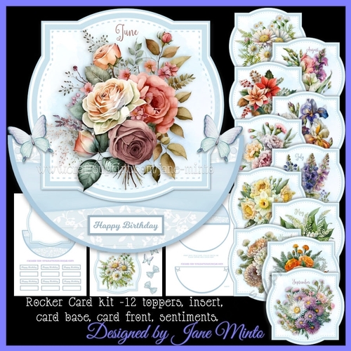 BIRTHDAY FLOWERS  rocker card