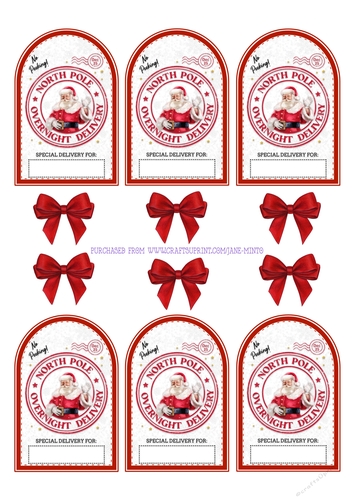 CHRISTMAS GIFT TAGS - BOWS SEPARATE