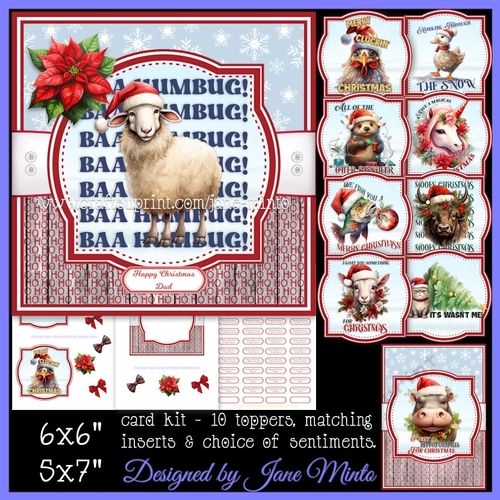 FUNNY CHRISTMAS ANIMAL TOPPER KIT