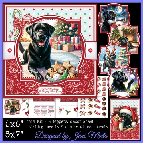 CHRISTMAS BLACK LABRADORS set 2