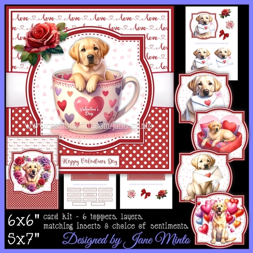 ANNIVERSARY, VALENTINES - LOVE - YELLOW LABRADORS