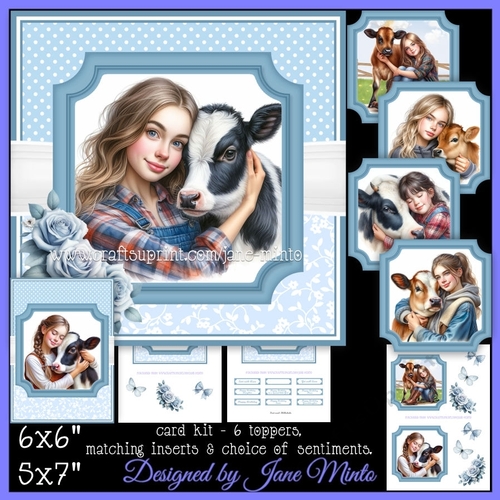 5x7 & 6x6 - I LOVE MY COW 