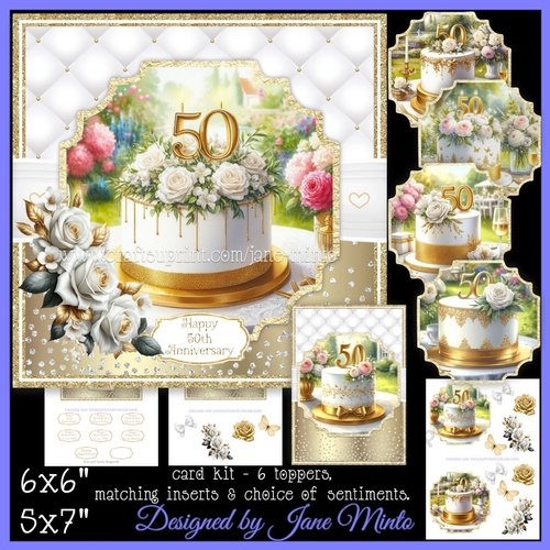 GOLDEN ANNIVERSARY CAKES