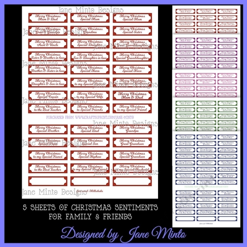 CHRISTMAS SENTIMENTS - 5 COLOURS