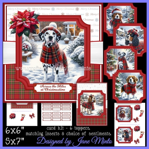 CHRISTMAS TARTAN DOGS set 1