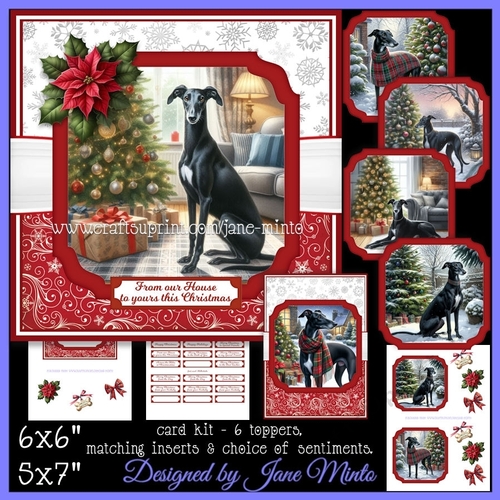 CHRISTMAS BLACK GREYHOUNDS