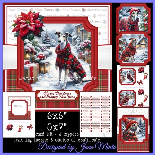 CHRISTMAS TARTAN GREYHOUNDS