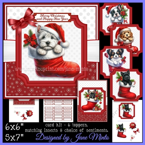 CHRISTMAS STOCKING PUPPIES