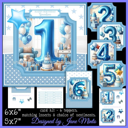 BLUE BIRTHDAY BALLOONS - AGES 1 TO 6