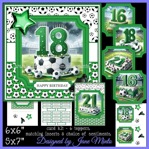 BIRTHDAY AGES 16,18,21 GREEN FOOTBALL