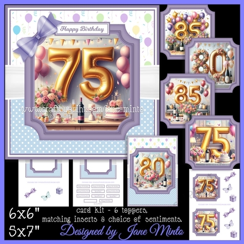 WINE & BIRTHDAY BALLOONS 75, 80, 85 request