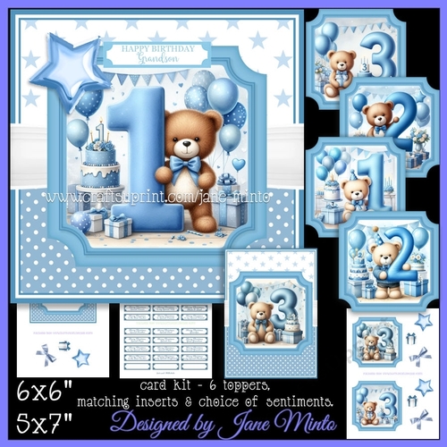 BIRTHDAY BEARS - BLUE